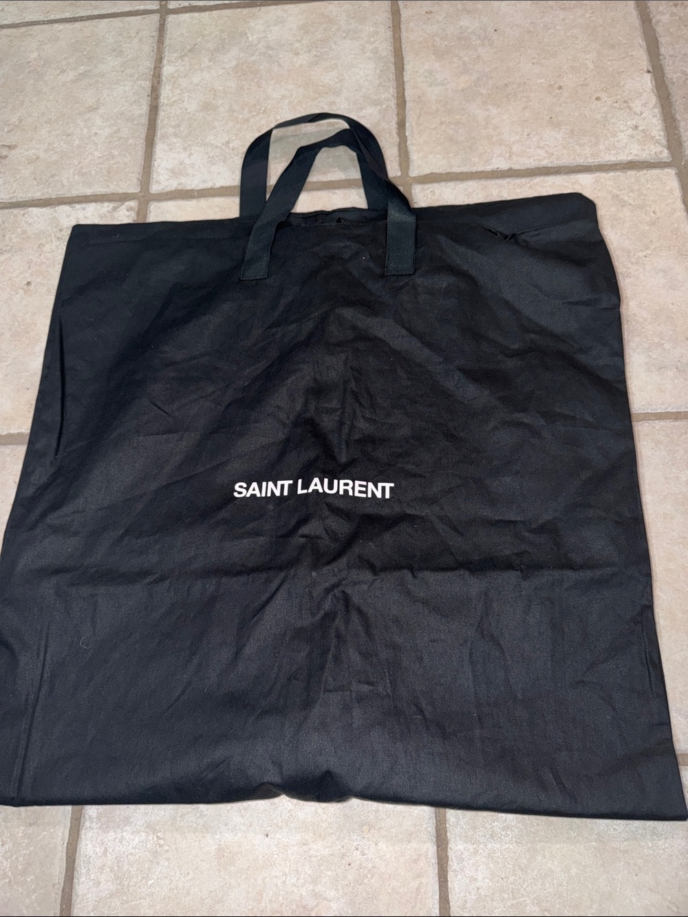 Saint Laurent Garment Dust Bag Zip Dustbag Cotton Black
